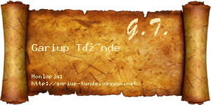 Gariup Tünde névjegykártya